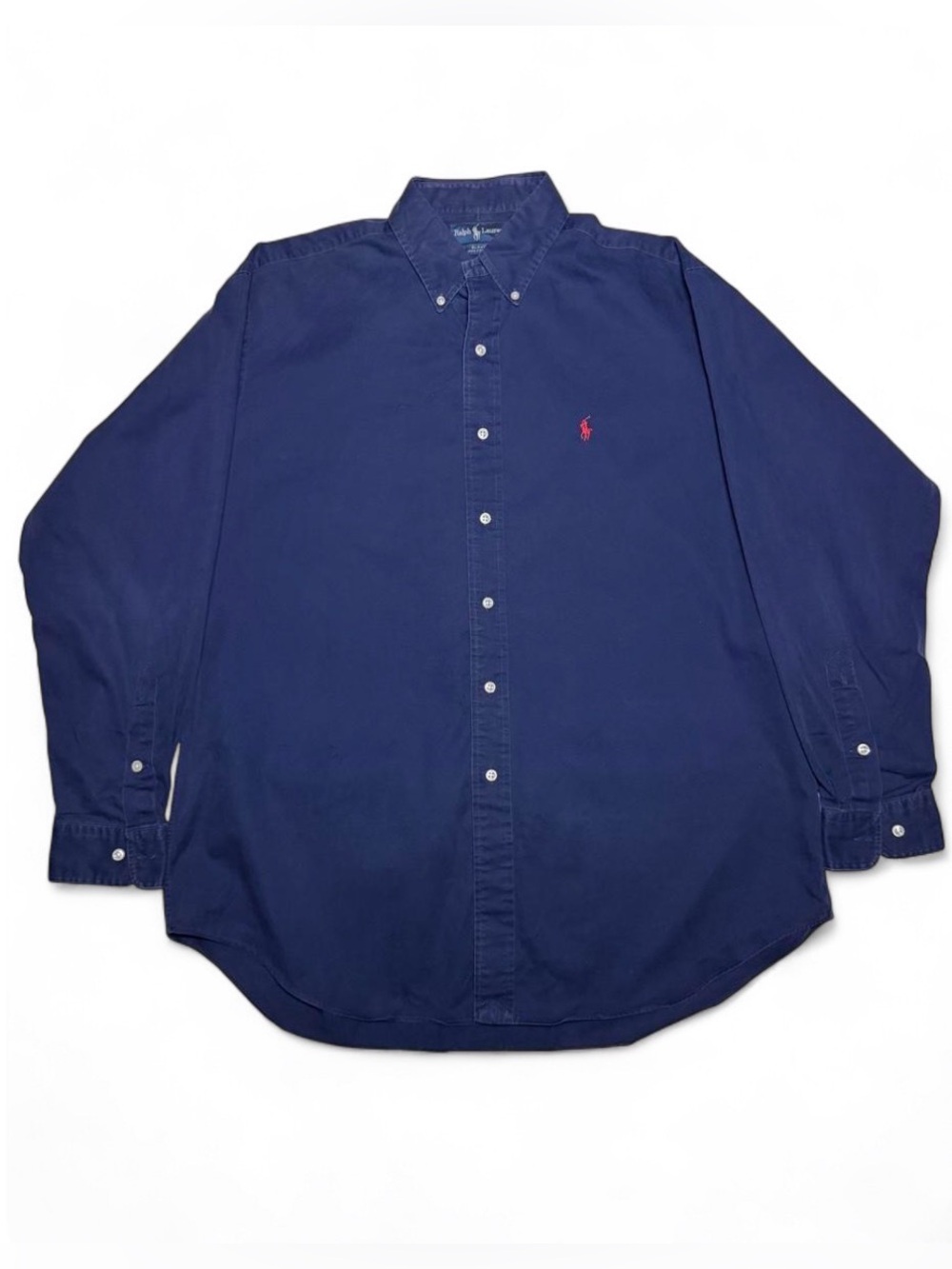 Polo Ralph Lauren Blake Button Down Shirt Blue Long Sleeve 100% Cotton Red Pony